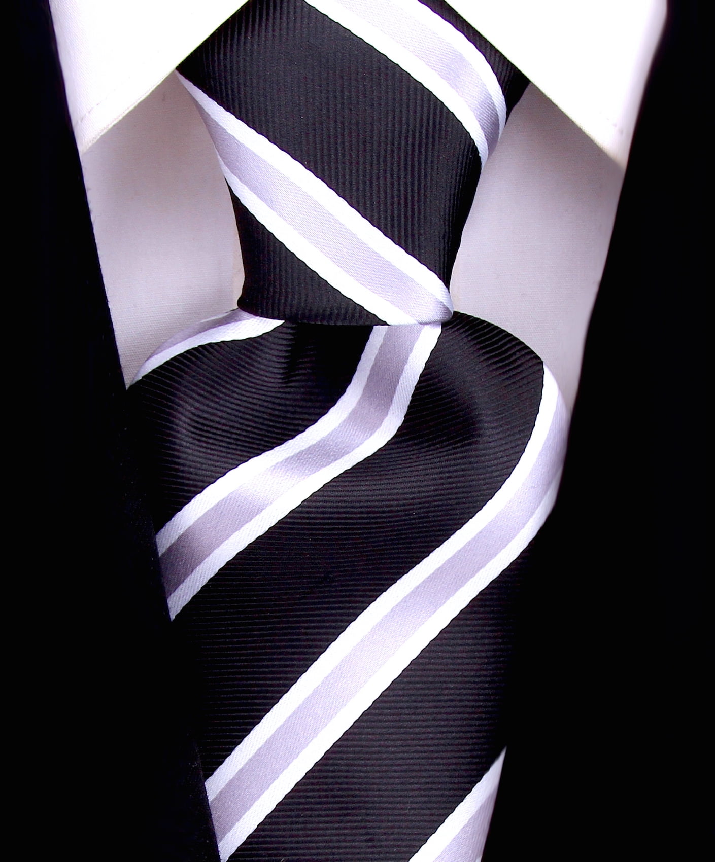 Black Gray and Silver Necktie Black Gray Wedding Ties for Him Scott