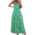 thumbnail image 2 of SMihono Robe d'Été pour Femmes Grande Taille Mode Femmes Été Robe Maxi à Épaules Dénudées Boho Décontractée Ample Longue Robe, 2 of 4