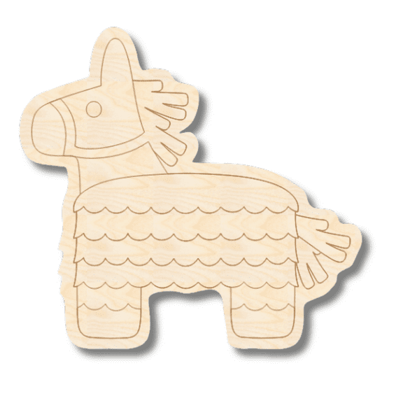 Unfinished Wood Etched Piñata Shape 4" / 1/4"