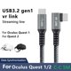 thumbnail image 2 of WDOplteas Cable transferencia datos 60 W tipo C a USB-C USB3.2 Gen1 para Oculus Quest 2 (5 m), 2 of 9