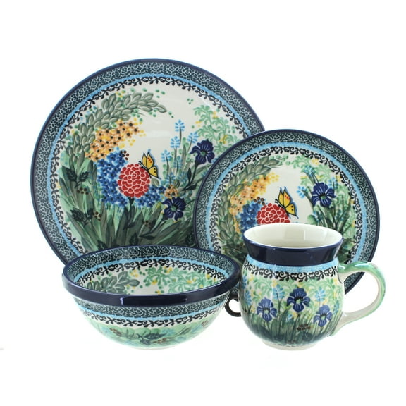 Ceramika Artystyczna Blue Rose Polish Pottery  Dinnerware (4 PC) Teresa