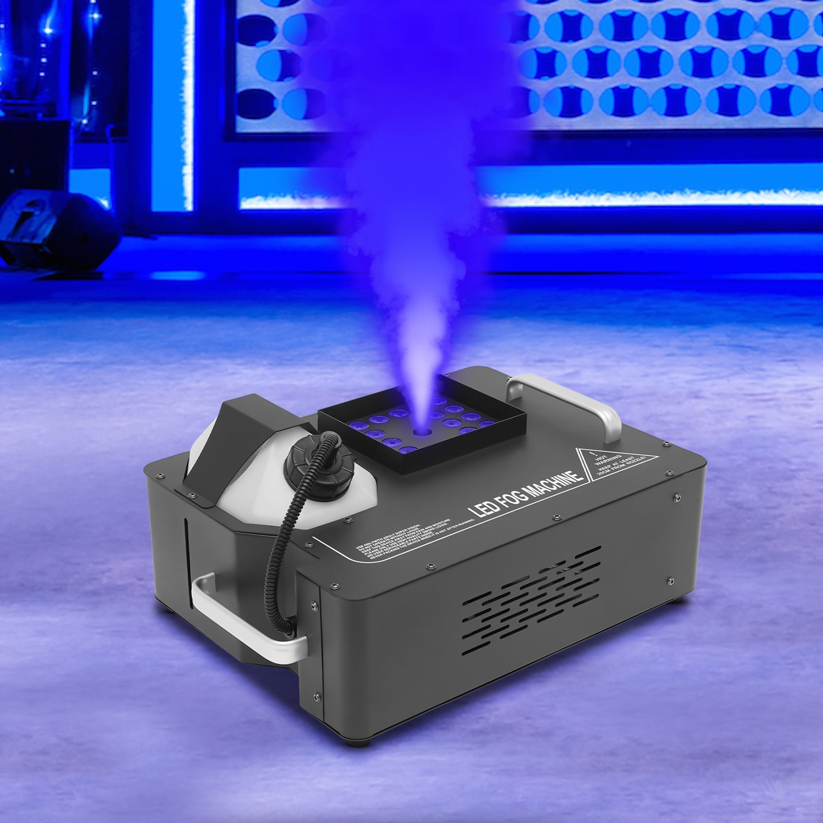 1500W Fog Smoke Machine, 24 LED 3-In-1 Vertical Upspray Fogger with Wireless Remote Controller for Creating A Boisterous Atmosphere of Wildness.