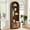 1-walnut-23.7in, variant on Hall Tree with Bench & Shoe Storage, 71" Arch Entryway Coat Rack with 4 Hooks & 2 Fluted Doors, Farmhouse Organizer, 23.7"W