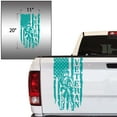 thumbnail image 2 of Soldier Veteran Enlisted Man Retired Fighter U.S. Army USAF USMC Distressed American USA US Flag Truck Tailgate Vinyl Decal Fits Most Pickup Trucks - Military Sticker (11" x 20", Turquoise), 2 of 8