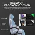 thumbnail image 3 of GTRACING GTW-300 Ergonomic Adjustable Height Reclining Fabric Gaming Chair , Lavendar, 3 of 11