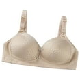 thumbnail image 5 of Mrat Women's Everyday Wear Bra Woman'S Embroidered Glossy Comfortable Breathable Bra Underwear No Rims Cute Bras for Small Chested Women S-1997 Khaki 38, 5 of 5