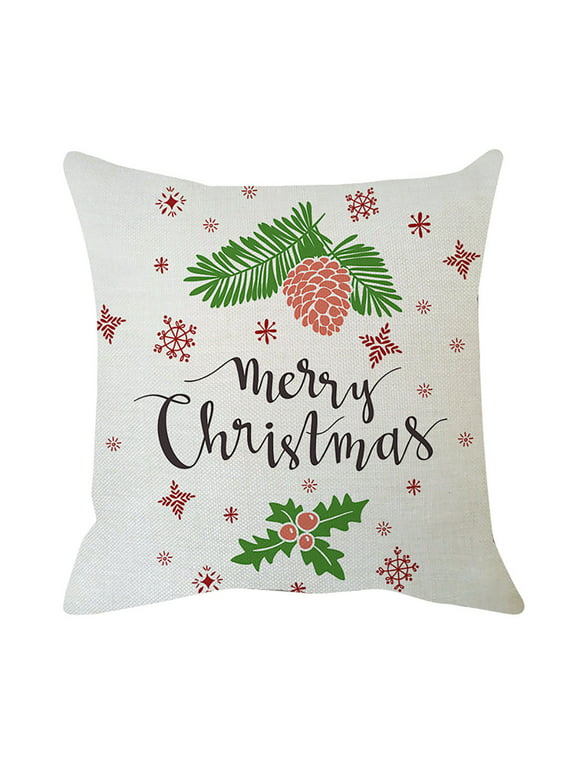 Jikolililili Christmas Peach Skin Pillowcase Cushion Cover Home Sofa Decoration 2022 Christmas Pillow Case Standard Size Clearnce