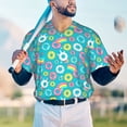 thumbnail image 6 of Daiia Donut Mens Baseball Jersey Button Down Shirts Short Sleeve Sports Uniforms-XX-Large, 6 of 9