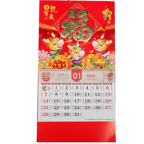 Calendario diario tradicional calendario colgante de estilo chino calendario mensual