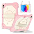 thumbnail image 2 of for iPad A16 2025/iPad 10.9 (10th generation) 2022 Case with Screen Protector/Shoulder Strap/Wrist Handle Grip/Rotating Stand/Stylus Pencil Holder, Rugged Armor Silicone Cover Drop/Shock Proof Kids, 2 of 7