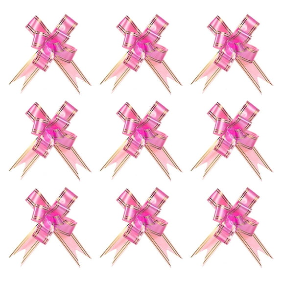 Uxcell 4" Gift Wrap Bows Christmas Pull Bow Baskets Present Wrapping Ribbon Bows Pink 20 Pack