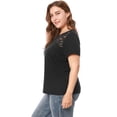 thumbnail image 4 of BluTop Cuello Redondo Mangas Cortas Encaje Insertado TalExtPaMujer Negro XL, 4 of 6