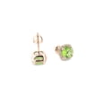 thumbnail image 3 of Dazzlingrock Collection 5mm Round Peridot & White Diamond Halo Screwback Stud Earrings for Women (0.10 ctw, Color I-J, Clarity I2-I3) in 10K Rose Gold, 3 of 6