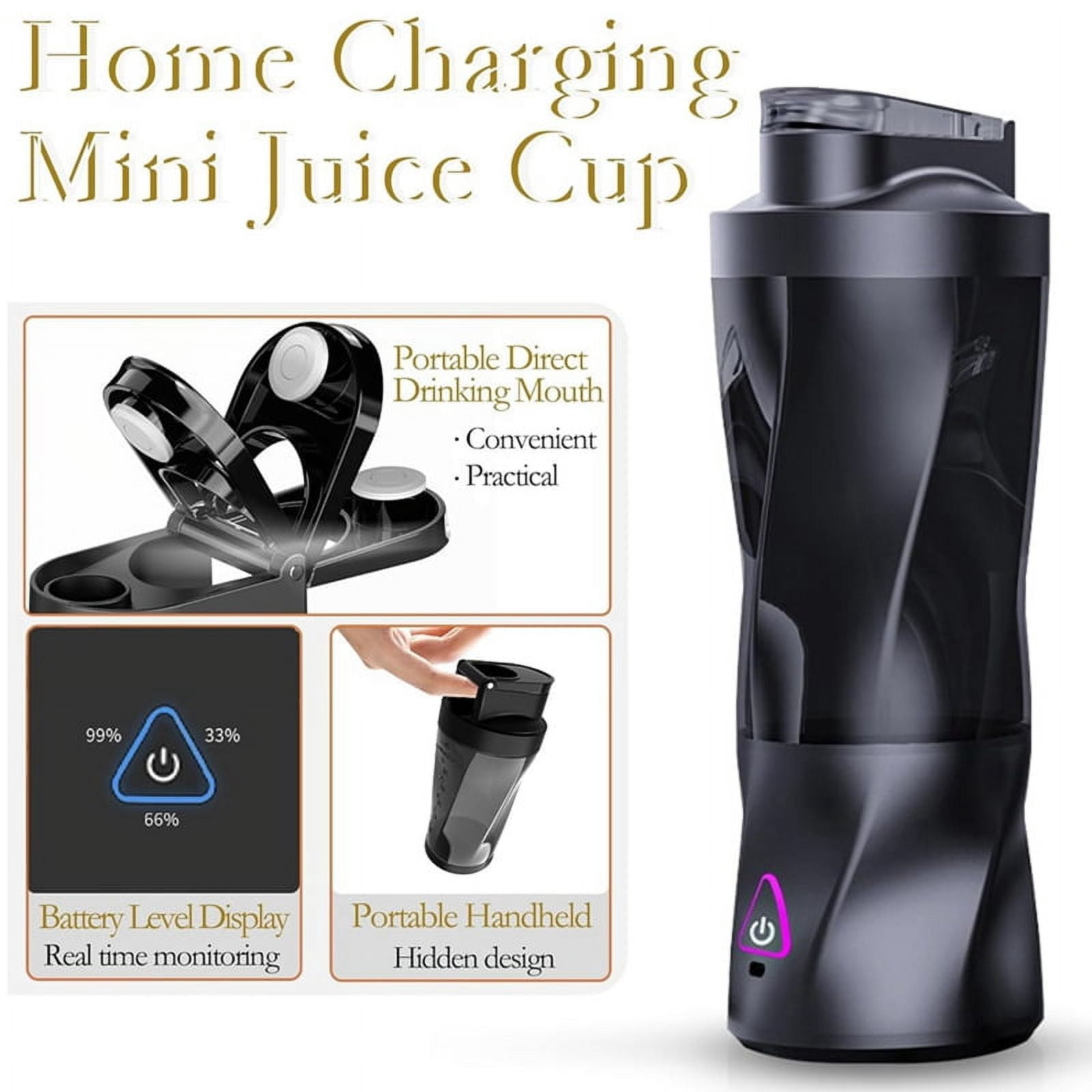Portable Blender 700ML Travel Personal Size Blender for Juice Shakes Mini Fruit Juice Mixer USB Rechargeable White