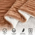 thumbnail image 6 of Ribbed Plush Sherpa Reversible Throw Blanket (50" x 60" Throw, Toffee), 6 of 6