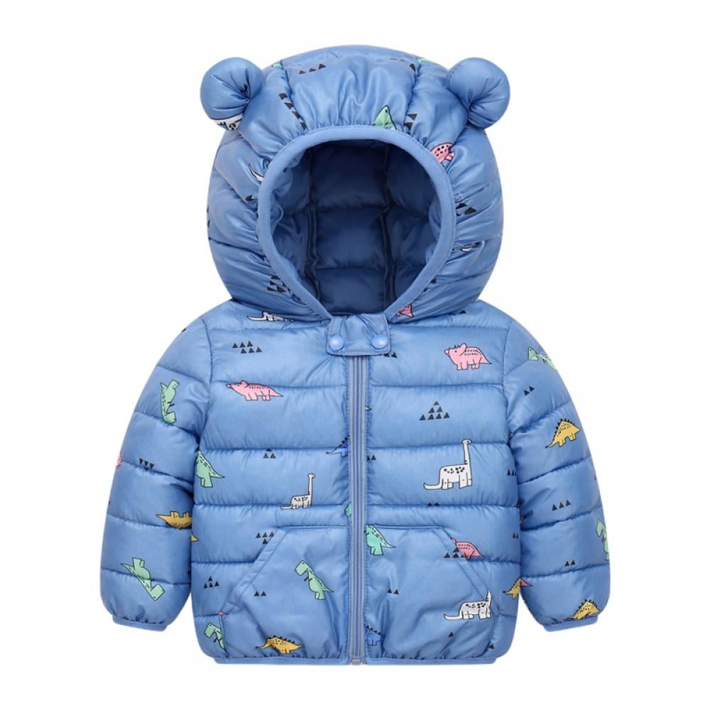 Toddler Baby Winter Warm Coat Outerwear Boy Hooded Jacket Windbreaker Clothes 