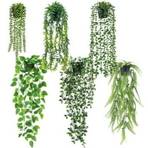 6 Count Artificial Plants Hanging Potted
