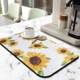 thumbnail image 2 of 2 Pack Washable Rubber Sunflower Cute Floral Dish Drying Mats for Kitchen Counter Home Large Coffee Bar Pad Accessories and Decor for Utensils Stemware (2pcs 19.5''x12''), 2 of 6