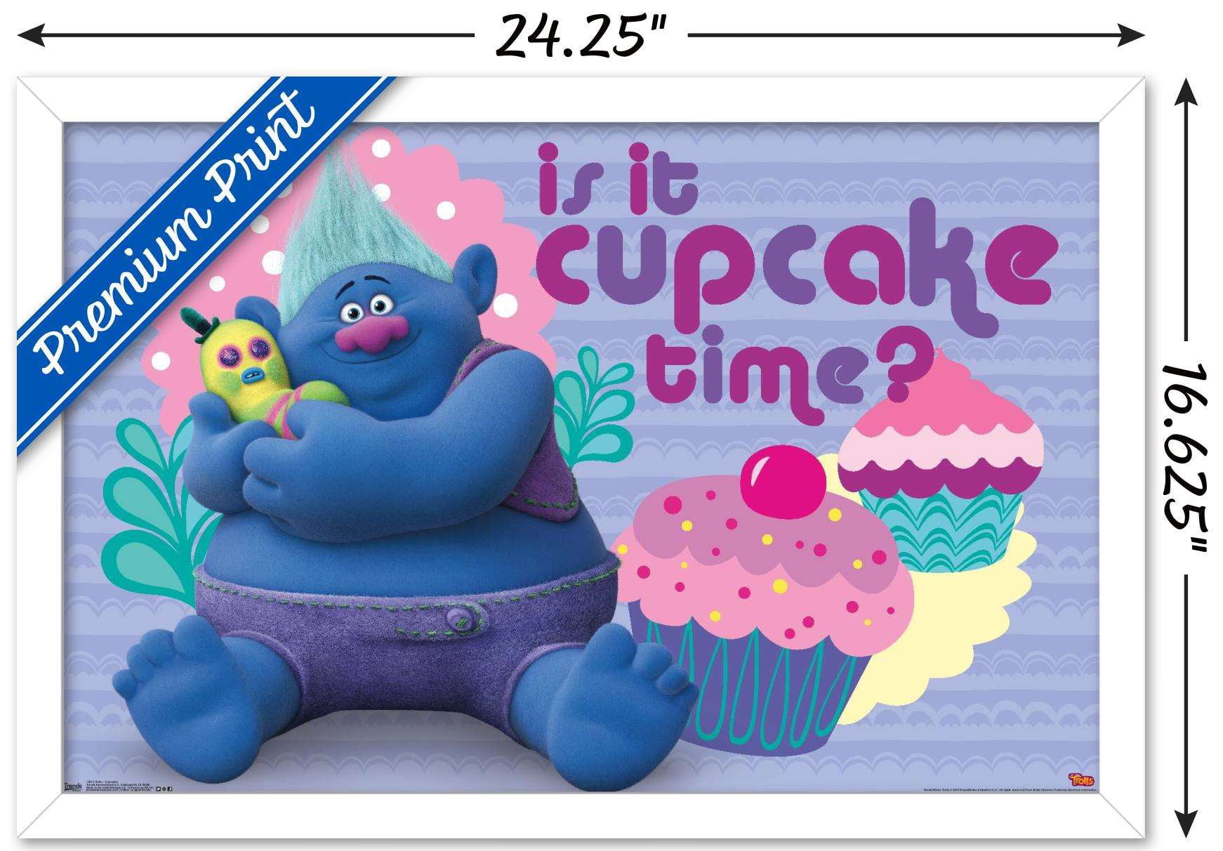 DreamWorks Trolls - Cupcakes Wall Poster, 14.725" x 22.375", Framed