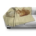 thumbnail image 2 of Squirrel Soft Flannel Fleece Blanket, Autumnal Forest Woodland Rabbit Animal Friends Watercolor Pattern, Cozy Plush for Indoor and Outdoor Use, 50" x 70", Beige and Dark Sand Brown, by Ambesonne, 2 of 5