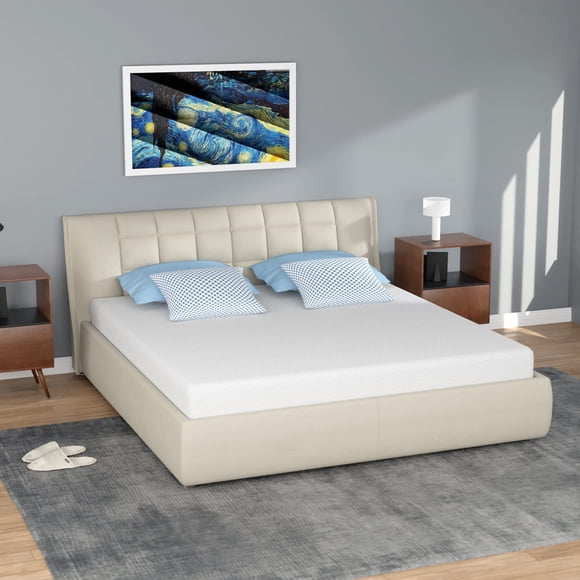 FDW Matelas en Mousse Mémoire Gel Grand 5 Pouces, Fermeté Moyenne, Certifié CertiPUR-US, en Boîte, Soulagement de la Pression, Blanc
