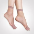 thumbnail image 3 of 10 Paires de Chaussettes en Nylon à la Cheville pour Femmes - Bas-Collants Transparents, 3 of 8