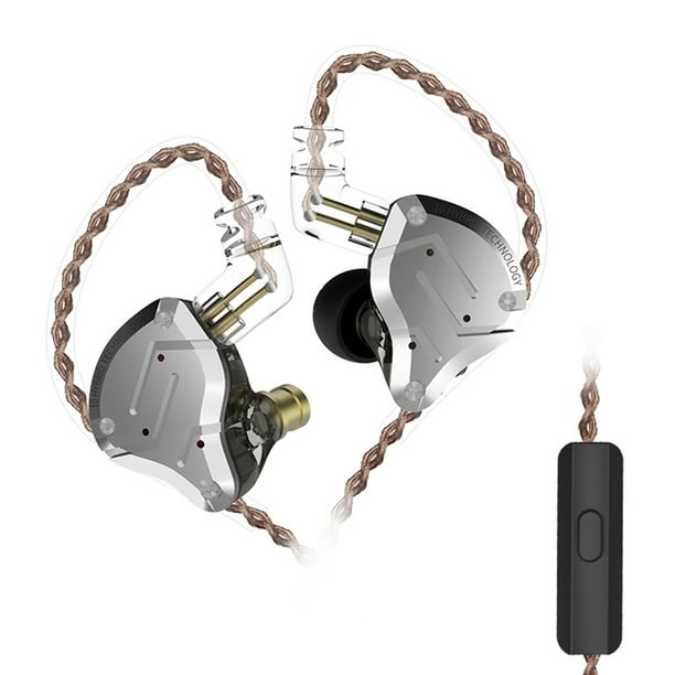 Kz Zs10 Pro 10 Unités Technologie Écouteur 4ba + 1dd 5 Pilotes Écouteurs de Basse Écouteurs de Moniteur Intra-Auriculaires en Métal Confortable avec 0.75Mm 2 Broches Détachable Câble Casque d'Annulation de Bruit (avec Micro)