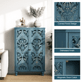 thumbnail image 3 of JOINICE Accent Cabinet with Doors 47" Tall Hollow Carved Storage Cabinet for Living Room,Entryway,Bedroom,Blue, Set of 2, 3 of 7