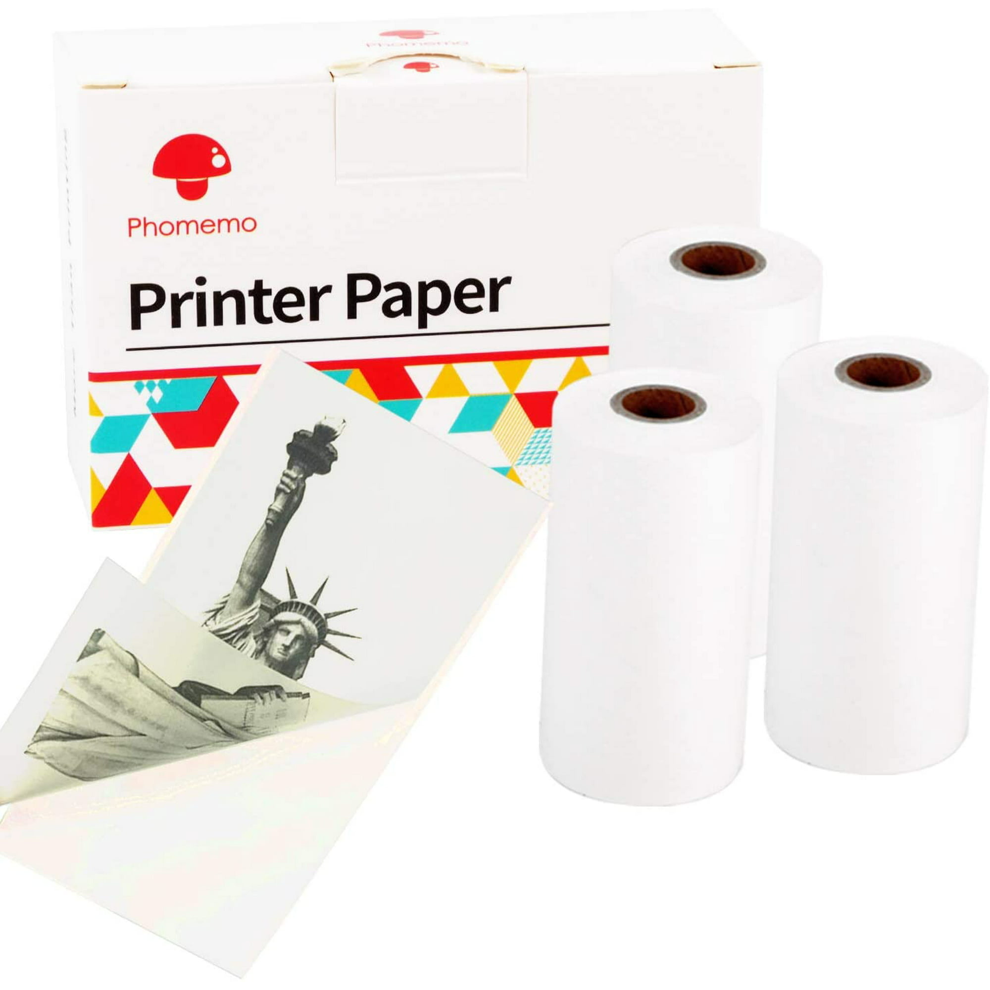 Papier autocollant Phomemo - Papier pour Mini imprimante photo - 3 rouleaux  - Papier