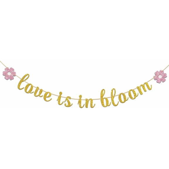 Love is in Bloom Banner,Flower Theme Bridal Shower Engagement Party Decorations,Bachelorette Wedding Party Decorations,Baby Gender Reveal Party Decorations
