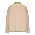 thumbnail image 6 of larppty Womens Fuzzy Fleece Pullover Sweatshirt Long Sleeve Color Block Button Down Sweater Winter Fleece Jacket with Pockets (Beige, XL), 6 of 6