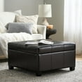 thumbnail image 2 of Denton Espresso Bonded Leather Storage Ottoman, 2 of 7