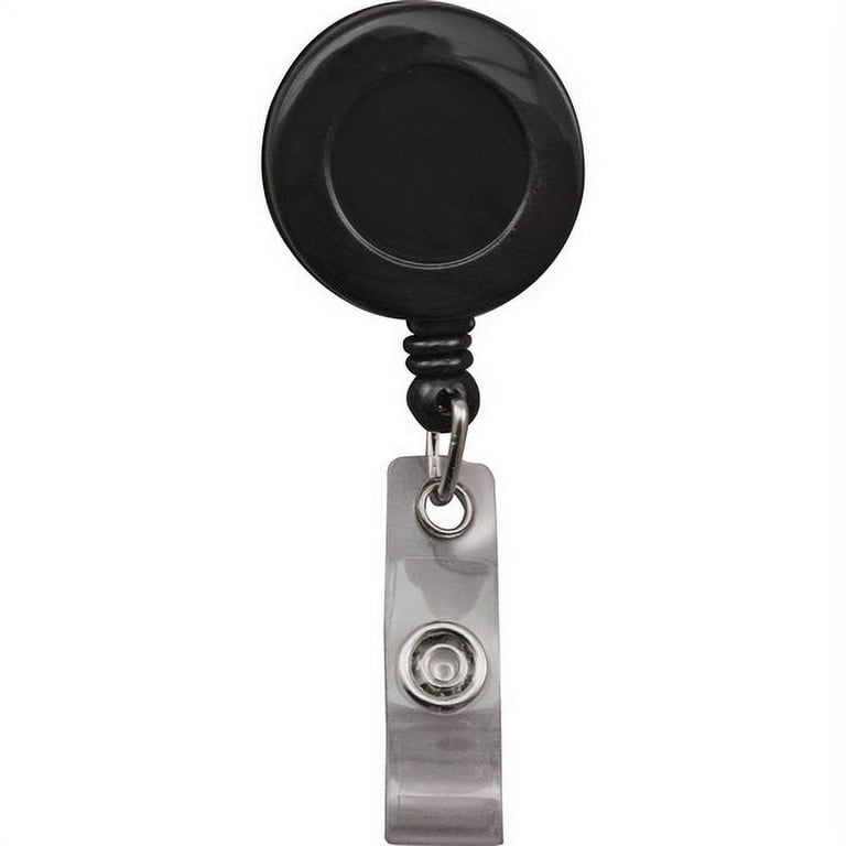 Advantus Snap Clip Retractable ID Reel - 25 / Pack - Black - Sturdy Advantus Snap Clip Retractable ID Reel - 25 / Pack - Black - Sturdy
