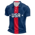 thumbnail image 2 of USA 2026 Soccer Cup Style Patriotic Polo Shirt for Men, Short Sleeve Quick-Dry Mesh Breathable Top with Stars & Stripes Graphic, Lightweight Sports Jersey, 1 PC Sky Blue M, 2 of 5