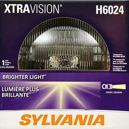 SYLVANIA H6024 XtraVision Halogen Sealed Beam Headlight (7" Round) PAR56/2 Pack 