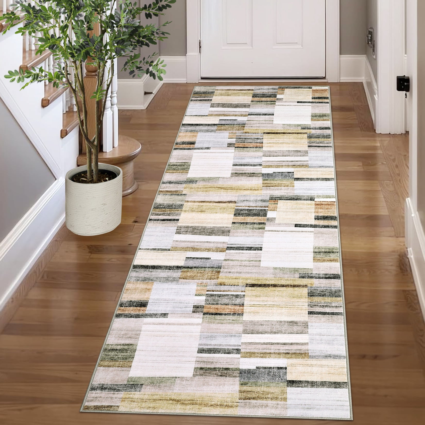 Amkui Washable Rug 9x12 Area Rugs for Living Room Modern Geometric Bedroom Rug Soft Non-Skid Indoor Large Throw Rugs Stain Resistant Carpet for Dining Room