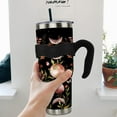 thumbnail image 3 of 40 oz Tumbler with Handle and Straw Leak Proof 40 oz Goth Moon Floral Cup Insulated Stainless Steel Gothic Coffee Travel Mug Slim 40oz Tumbler with Handle Goth Gifts for Women, 3 of 6