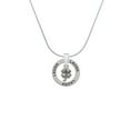 thumbnail image 2 of Delight Jewelry Silvertone Mini Four Leaf Clover Laugh Ring Charm Necklace, 18", 2 of 4