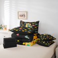 thumbnail image 5 of Manfei Initial Letter R Bedding Comforter Set 7 Pieces,Cute Dinosaur King Bedding Sets,Pink Black Bed Sheets For Boys,Breathable Bedroom Decoration Reversible, 5 of 7