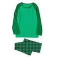 thumbnail image 4 of ZUKMRJPC Mens Cotton Pajama Set Long Sleeve Crewneck Top Plaid Pants Soft Comfy Winter Warm Loungewear Sleepwear Set, 4 of 7