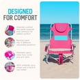 thumbnail image 4 of Ostrich Fauteuil de Randonnée Confortable pour Femmes, Chaise de Plage et de Piscine Extérieure avec Sangles pour Sac à Dos, Rose, 4 of 12