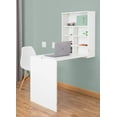 thumbnail image 2 of Basicwise Wall Mount Laptop Fold-Out Desk with Shelves, White,, 2 of 2