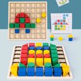 thumbnail image 3 of 1 Set of Wooden Building Block Puzzle Multi Colored for Kids Creativity Development, 3 of 9