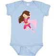 thumbnail image 3 of Inktastic Superhero Girl, Cute Girl, Brown Hair, Pink Cape Girls Baby Bodysuit, 3 of 5