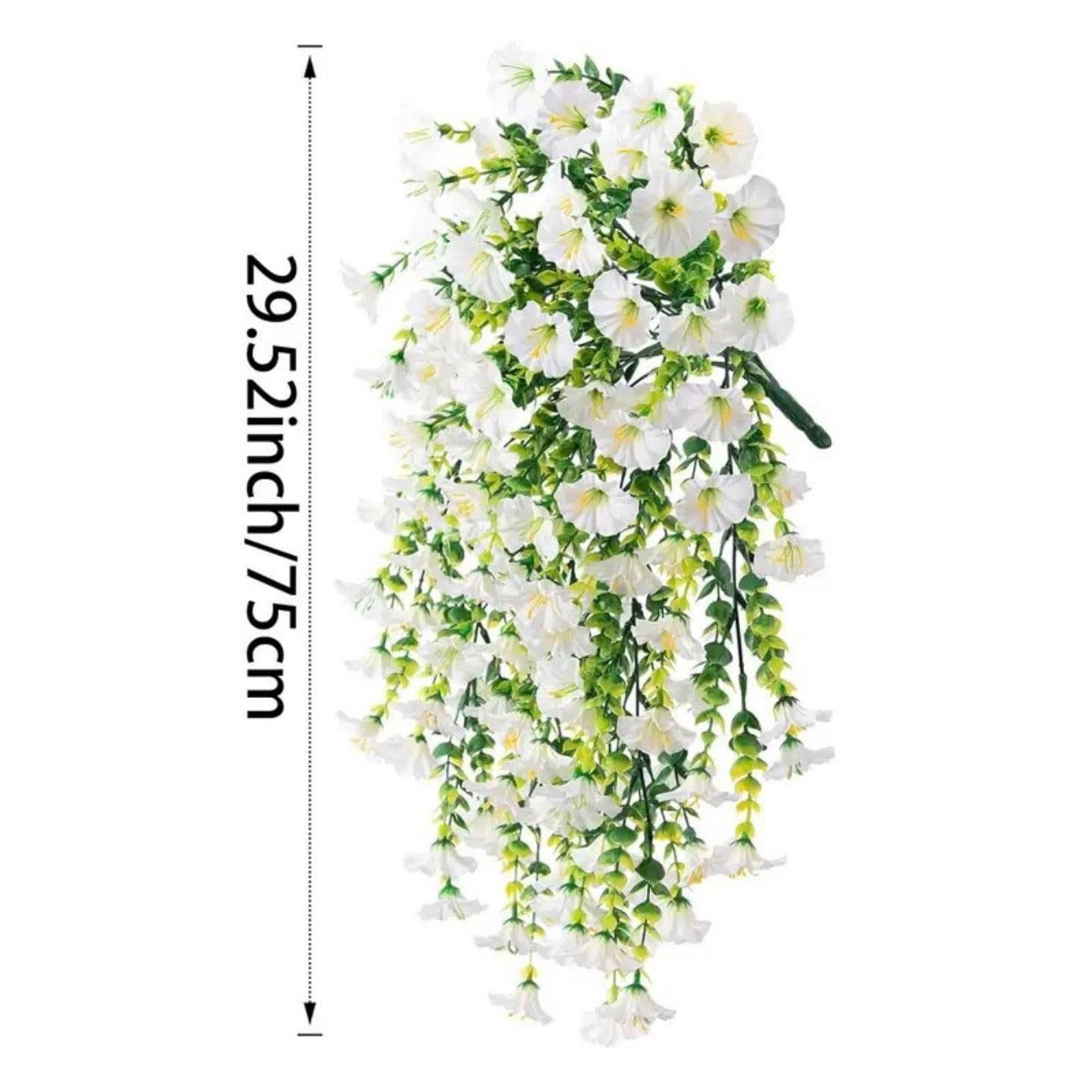 Artificial Morning Glory Hanging Vines,UV-Proof Faux Silk Flowers for Outdoor Patios, Gardens, Weddings and Indoor Decor (2 Bunches White)