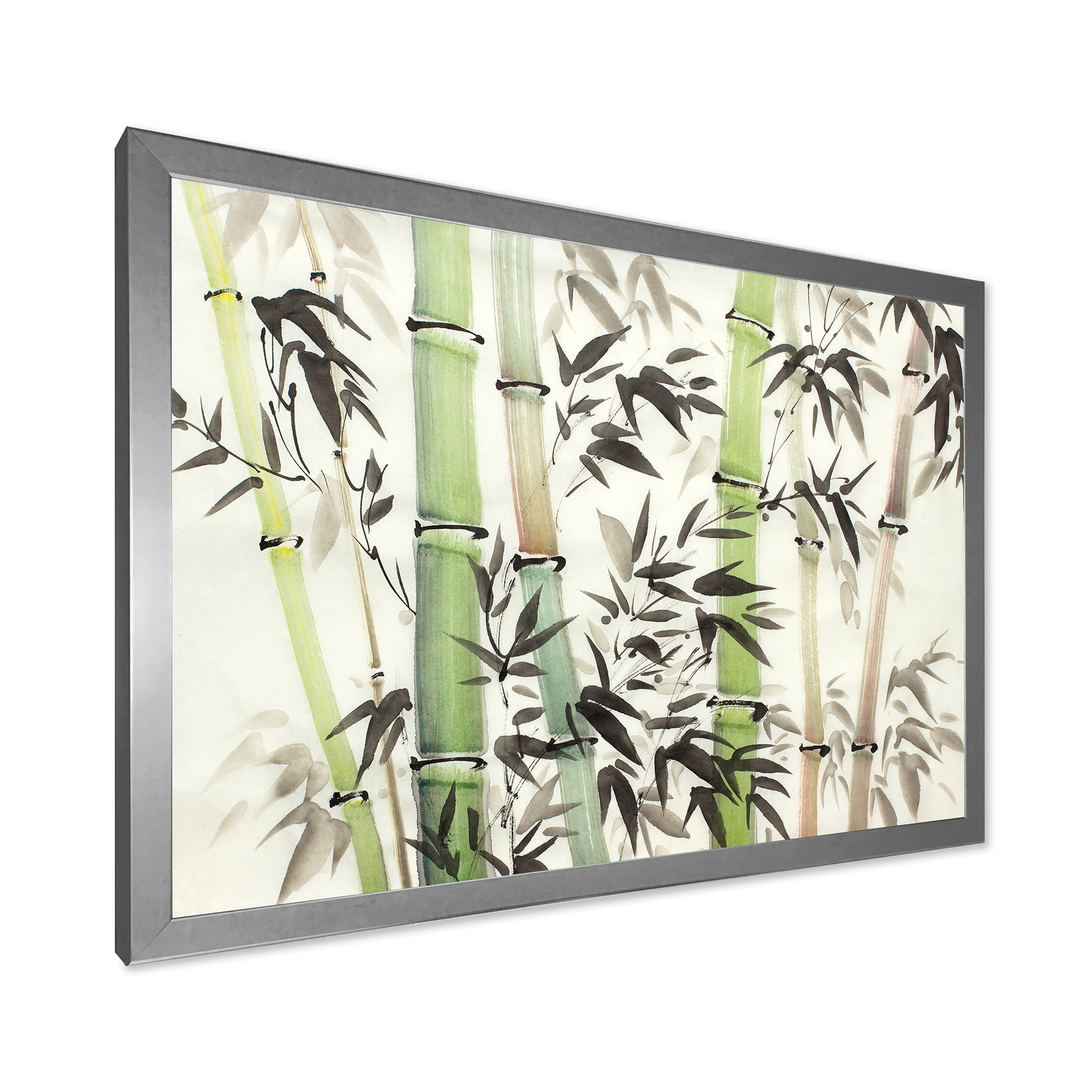 Designart 'The Forest of Bamboo Branches II' Lake House Framed Art Print