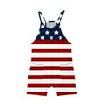 thumbnail image 4 of Odeerbi 5-14 Years Teen Girls Summer Jumpsuit Independence Day Print Camisole Romper Casual Sleeveless Strap Overalls Bib Overall Shorts with Pockets, 4 of 5