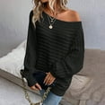 thumbnail image 6 of Bibifish Womens Sweaters Off Shoulder Batwing Sleeve Sweaters Fall Winter Solid Color Oversized Pullover Sweaters For Ladies, 6 of 7