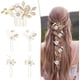 thumbnail image 1 of Pasadores para Peinar el Cabello, Tocado de Novia con Flores y Perlas, Diademas Vintage, Ideales para Damas de Honor y Moños, Blanco Puro, 1 of 4