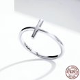 thumbnail image 3 of Womens Sterling Silver Cross Ring Platinum Plated Lightweight Everyday Jewelry 925 Silver Religious Gift Everyday Ring, 3 of 5